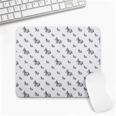 Grey Unicorn Sketchy Style Motif Drawing Pattern Large Mousepads by dflcprintsclothing