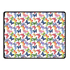 Multicolored Butterflies Double Sided Fleece Blanket (small)  by SychEva