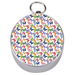 Multicolored Butterflies Silver Compasses by SychEva