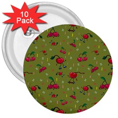 Red Cherries Athletes 3  Buttons (10 Pack)  by SychEva