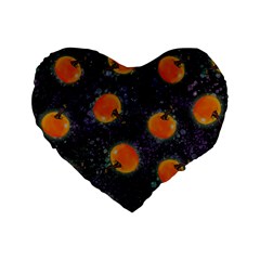 Space Pumpkins Standard 16  Premium Heart Shape Cushions by SychEva