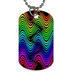 Abstract Rainbow Curves Pattern Dog Tag (one Side) by Casemiro