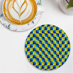 Illusion Waves Pattern Uv Print Round Tile Coaster by Sparkle