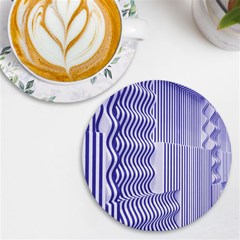 Illusion Waves Pattern Uv Print Round Tile Coaster by Sparkle