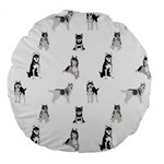 Husky Dogs Large 18  Premium Flano Round Cushions Front