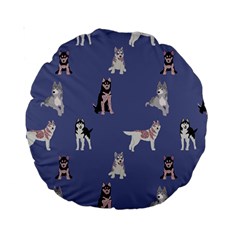 Husky Dogs With Sparkles Standard 15  Premium Round Cushions by SychEva