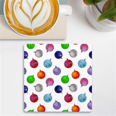 Christmas Balls Uv Print Square Tile Coaster  by SychEva