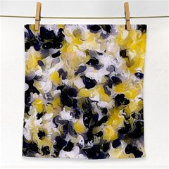 Black, Gray And Yellow Swirls  Face Towel by Khoncepts