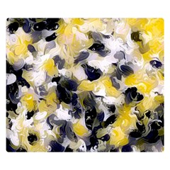 Black, Gray And Yellow Swirls  Double Sided Flano Blanket (small)  by Khoncepts