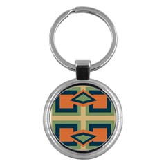 Abstract Pattern Geometric Backgrounds   Key Chain (round) by Eskimos