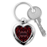 Floral folk damask pattern Fantasy flowers Floral geometric fantasy Key Chain (Heart) Front