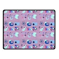 50s Diner Print Pink Double Sided Fleece Blanket (small)  by NerdySparkleGoth