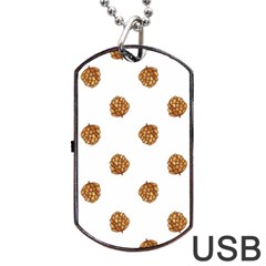 Pine Cones White Dog Tag Usb Flash (one Side) by Littlebird