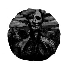 Bw Creepy Fantasy Scene Artwork Standard 15  Premium Flano Round Cushions by dflcprintsclothing