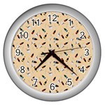 Festive Champagne Wall Clock (Silver) Front