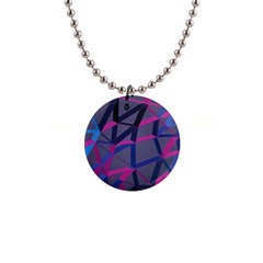 3d Lovely Geo Lines 1  Button Necklace by Uniqued