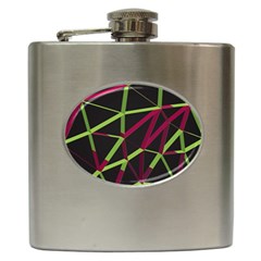 3d Lovely Geo Lines X Hip Flask (6 Oz) by Uniqued