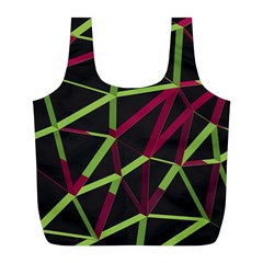 3d Lovely Geo Lines X Full Print Recycle Bag (l) by Uniqued