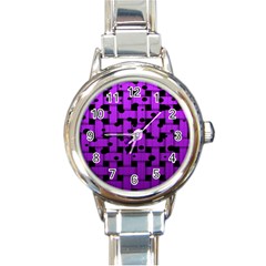 Weaved Bubbles At Strings, Purple, Violet Color Round Italian Charm Watch by Casemiro