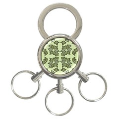 Abstract Pattern Geometric Backgrounds   3-ring Key Chain by Eskimos