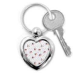 Cute Faces Of Snowmen Key Chain (heart) by SychEva