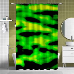 Green Waves Flow Series 3 Shower Curtain 48  X 72  (small)  by DimitriosArt