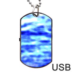 Blue Waves Flow Series 5 Dog Tag Usb Flash (two Sides) by DimitriosArt