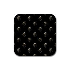 Creepy Head Sculpture With Respirator Motif Pattern Rubber Coaster (square) by dflcprintsclothing