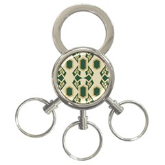 Abstract Pattern Geometric Backgrounds   3-ring Key Chain by Eskimos