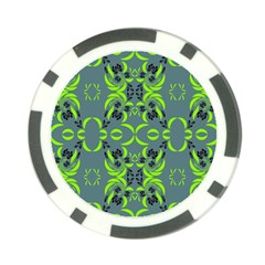 Floral Folk Damask Pattern  Poker Chip Card Guard by Eskimos