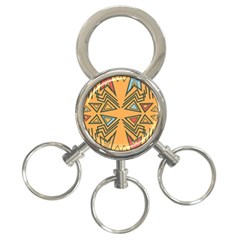 Abstract Pattern Geometric Backgrounds   3-ring Key Chain by Eskimos