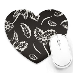 Folk Flowers Print Floral Pattern Ethnic Art Heart Mousepads by Eskimos