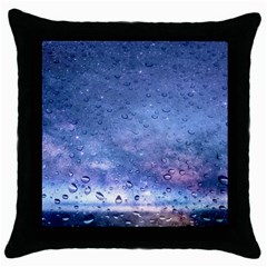 Gouttes D eau Galaxy Throw Pillow Case (black) by kcreatif