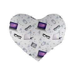 Computer Work Standard 16  Premium Flano Heart Shape Cushions by SychEva