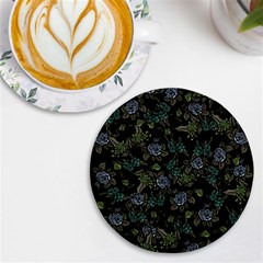 Moody Flora Uv Print Round Tile Coaster by BubbSnugg