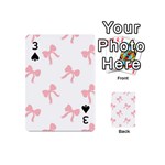 Pink Ribbons Pattern Playing Cards 54 Designs (Mini) Front - Spade3