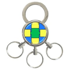 Abstract Pattern Geometric Backgrounds   3-ring Key Chain by Eskimos