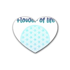 Flower Of Life  Rubber Coaster (heart) by tony4urban