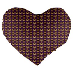 Olimedpurp Large 19  Premium Heart Shape Cushions by violetheavensky