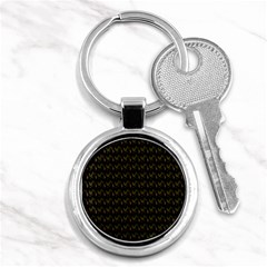 Fern Pattern 2 Black Key Chain (round) by violetheavensky