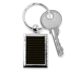 Fern Pattern 2 Black Key Chain (rectangle) by violetheavensky