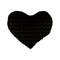 Fern Pattern 2 Black Standard 16  Premium Heart Shape Cushions by violetheavensky