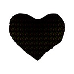 Fern Pattern 2 Black Standard 16  Premium Heart Shape Cushions Front