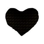 Fern Pattern 2 Black Standard 16  Premium Heart Shape Cushions Back