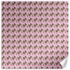 Fern Pattern 2 Pink Canvas 12  X 12  by violetheavensky