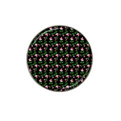 Pink Carnation Black Hat Clip Ball Marker by violetheavensky