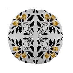 Folk Flowers Print Floral Pattern Ethnic Art Standard 15  Premium Round Cushions by Eskimos