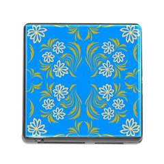 Floral Folk Damask Pattern  Memory Card Reader (square 5 Slot) by Eskimos