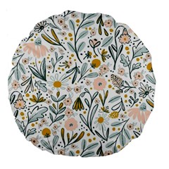 Floral Large 18  Premium Flano Round Cushions by Sparkle