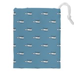 Cartoon Sketchy Helicopter Drawing Motif Pattern Drawstring Pouch (4XL) Front